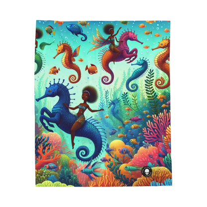 Royaume aquatique enchanté : sirènes et hippocampes - La couverture en peluche Alien Velveteen