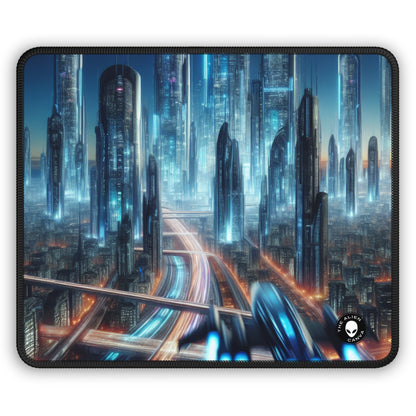 « Neon Skyline : Paysages urbains du futur » – Le tapis de souris de jeu Alien