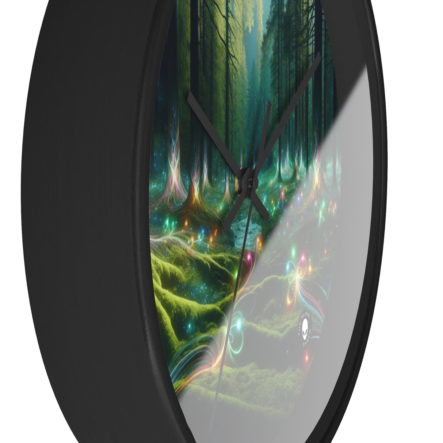 - Crystal-Enchanted Forest: A Tapestry of Light - The Alien Wall Clock