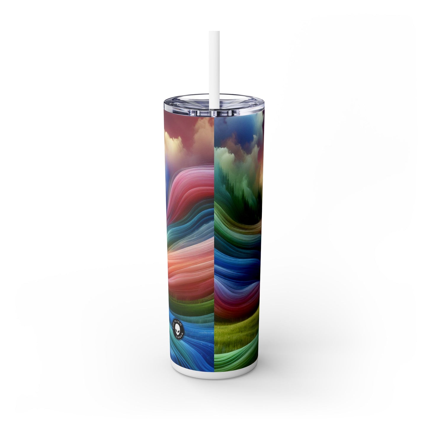 "Emotionally Charged Dreamscape" - The Alien Maars® Skinny Tumbler with Straw 20oz