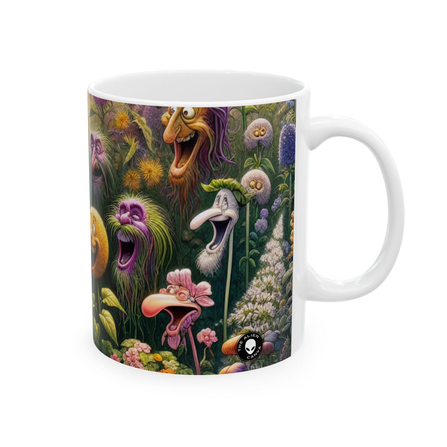 "El jardín parlante" - Taza de cerámica extraterrestre de 11 oz