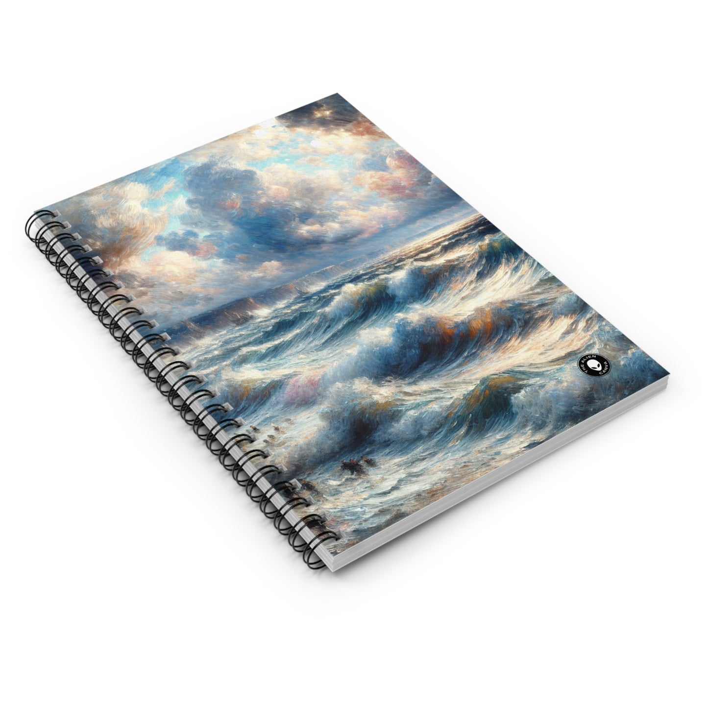 "Storm-Tossed Seas" - The Alien Spiral Notebook (Ruled Line) Impressionism