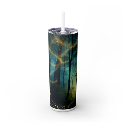 "Enchanted Forest: Firefly Dance" - The Alien Maars® Skinny Tumbler with Straw 20oz