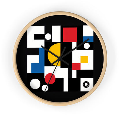 "Suprematic Harmony: Exploring Geometric Composition with Bold Colors" - The Alien Wall Clock Suprematism