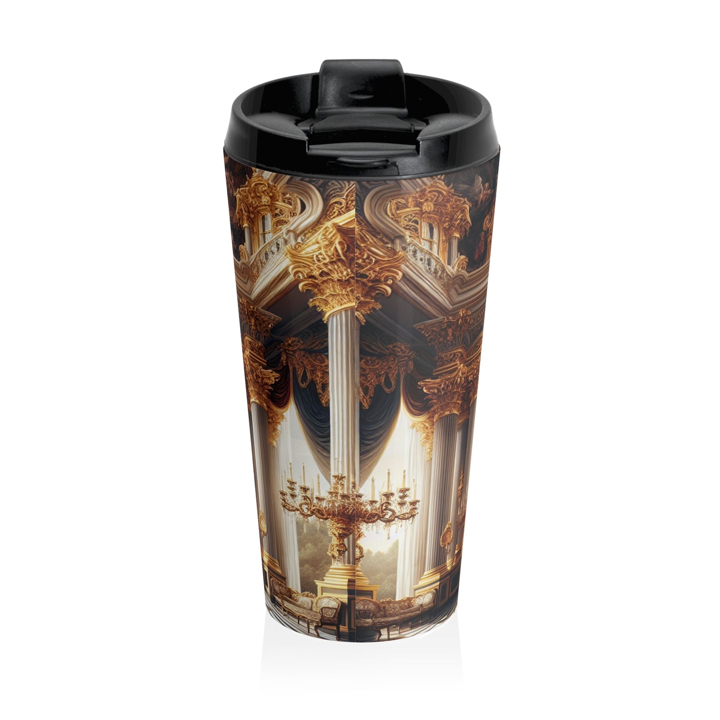 "Regal Splendor: A Gold-Plated Baroque Palace" - The Alien Stainless Steel Travel Mug Baroque Style