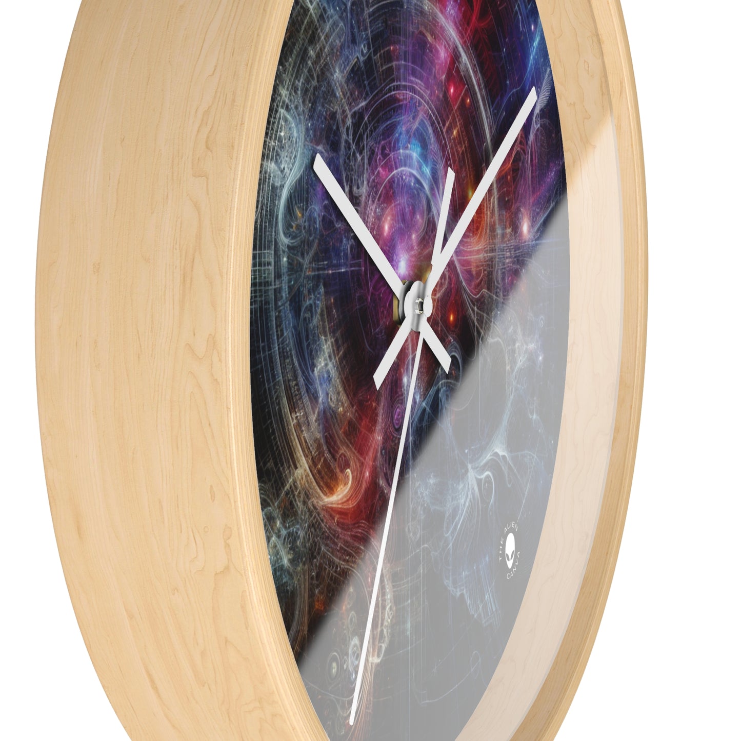 "La metrópolis de neón de la naturaleza: una fusión surrealista de tecnología y vegetación" - The Alien Wall Clock Digital Art