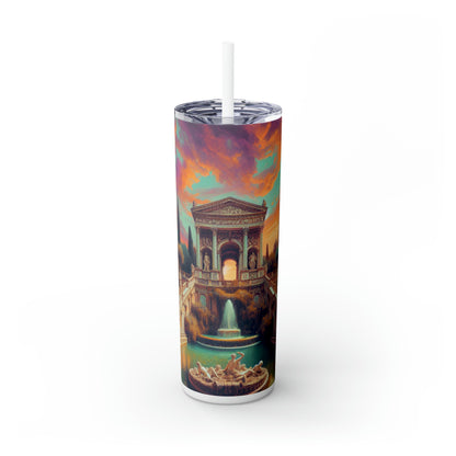 "Modern Roman: Neoclassical Portrait of Elegance" - The Alien Maars® Skinny Tumbler with Straw 20oz Neoclassicism