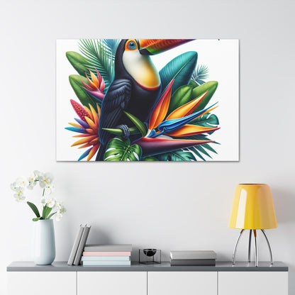 "Toucan sur une fleur tropicale" - Le style hyperréaliste Alien Canva