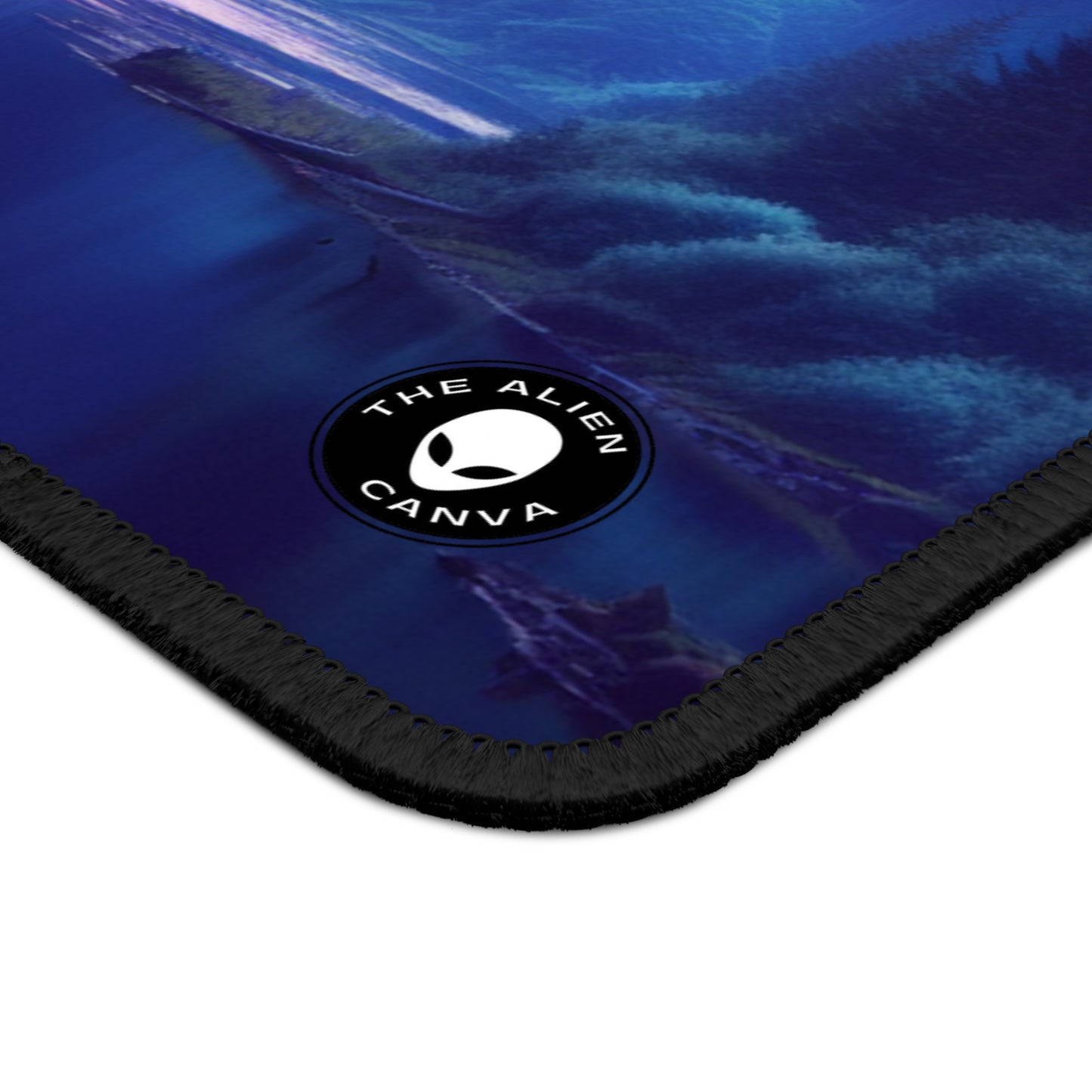 "Tranquilidad Crepuscular: Reflejos del río en el bosque" - The Alien Gaming Mouse Pad