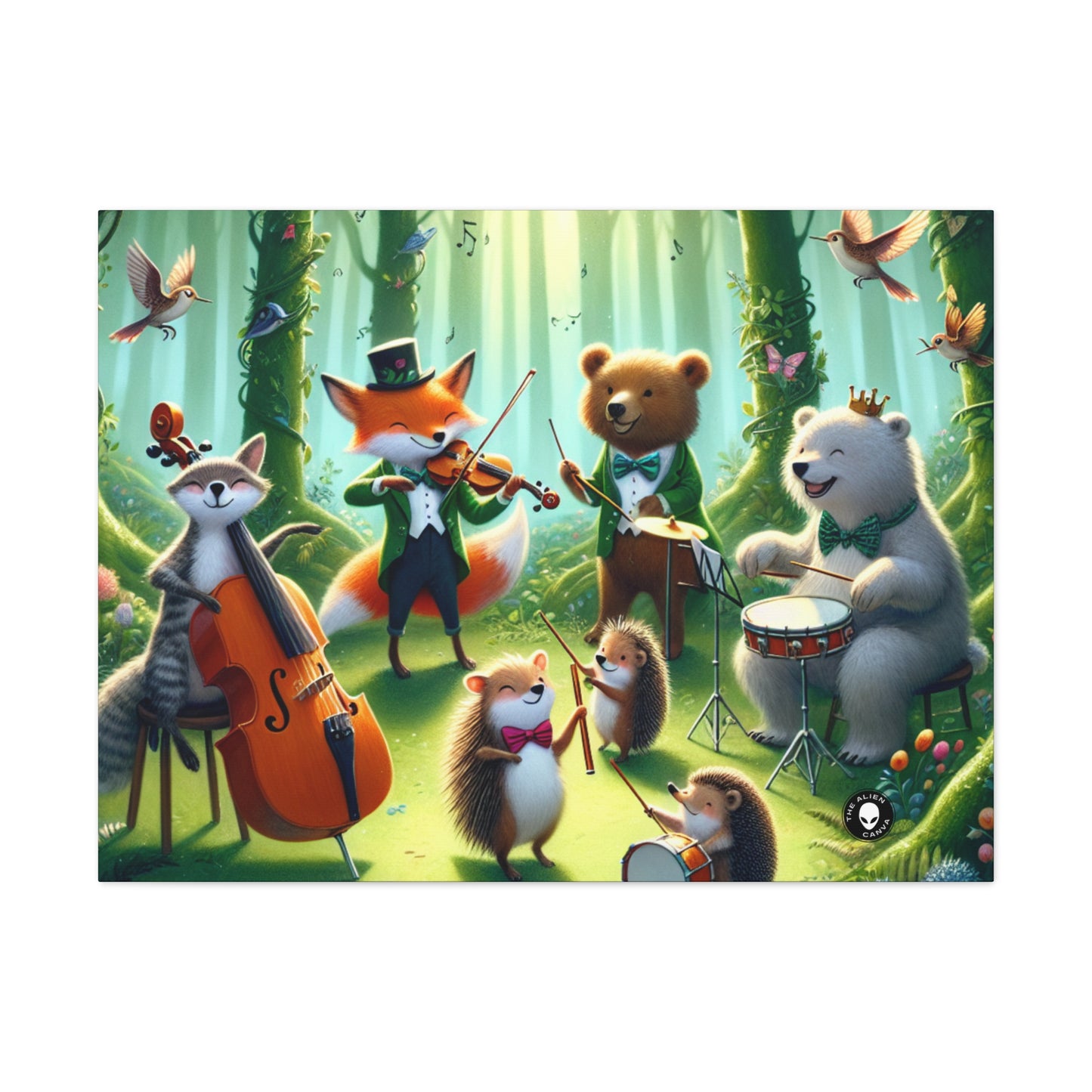 "Una colección de animales melodiosos: animales musicales en el bosque encantado" - The Alien Canva