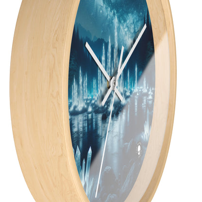 "Crystal Grove: Starlit Reflections" - The Alien Wall Clock