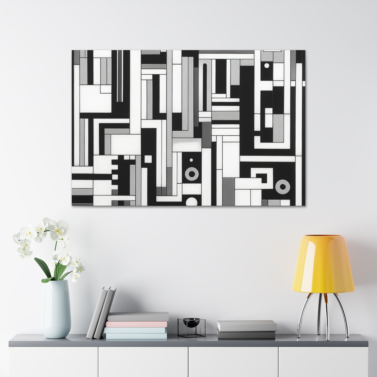 "De Stijl in Black and White" - The Alien Canva De Stijl Style