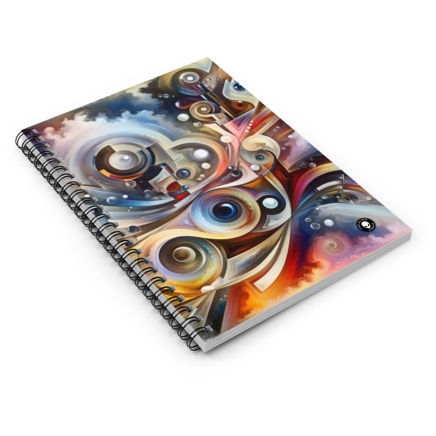 "Nature's Mechanical Symphony" - The Alien Spiral Notebook (Ruled Line) Surréalisme abstrait