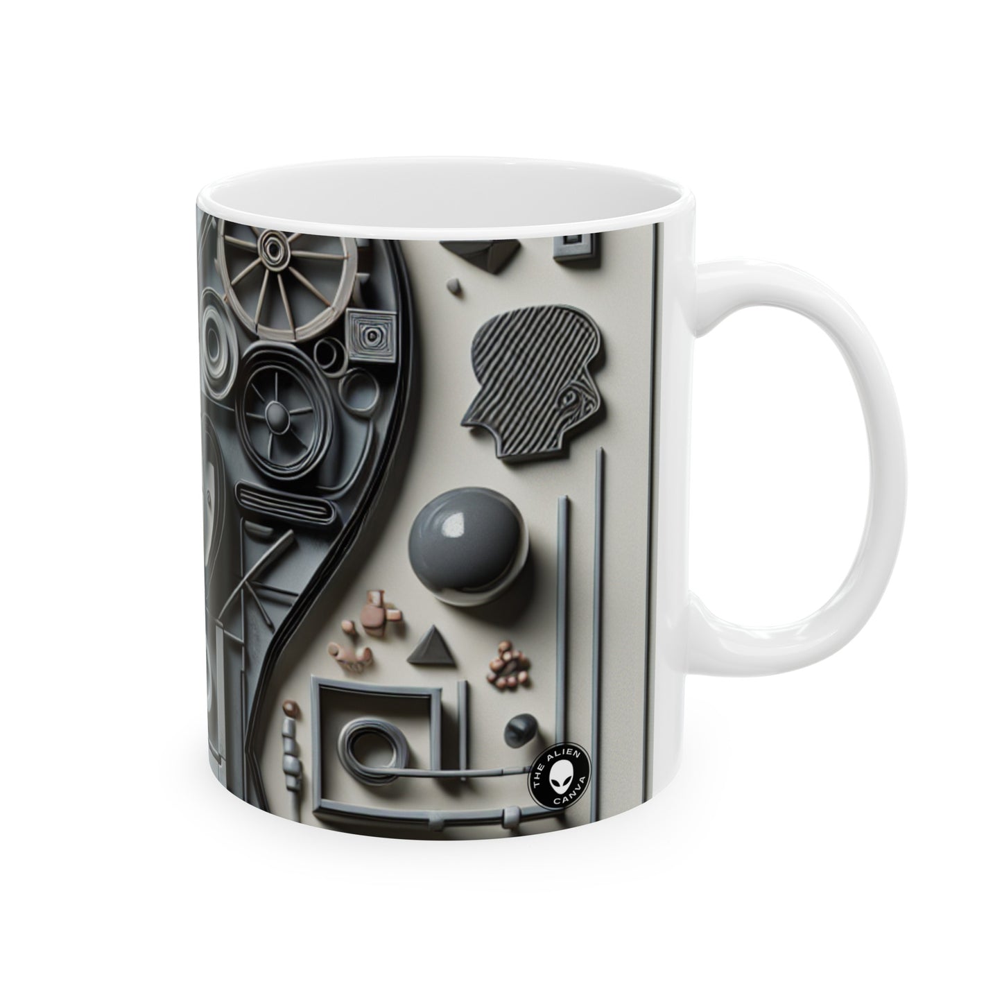 "Temporal Layers: Life's Journey Through Abstract Imagery" - The Alien Ceramic Mug 11oz Conceptual Art