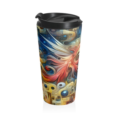 "The Timeless Garden: A Surreal Fusion of Nature and Time" - The Alien Stainless Steel Travel Mug Surrealism