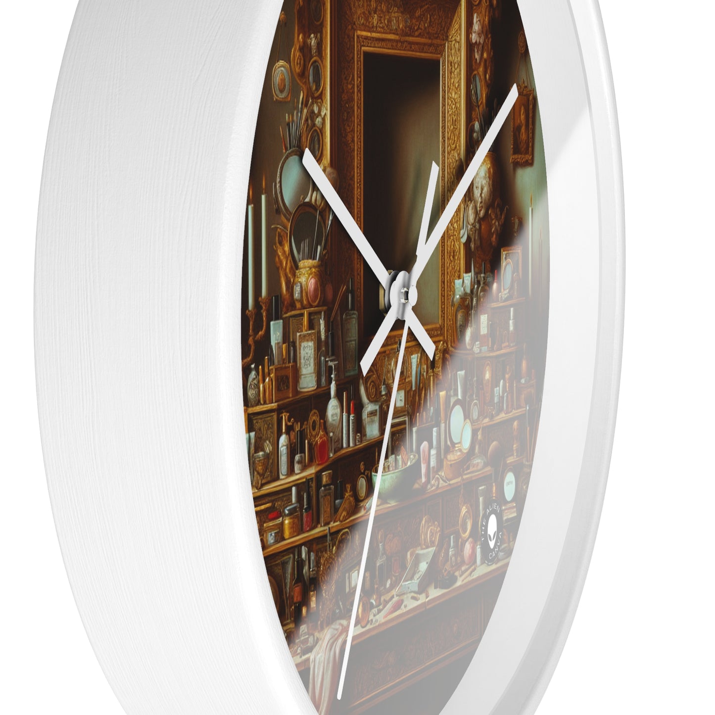 "The Vanity of Luxury: A Modernized Vanitas" - The Alien Wall Clock Vanitas Painting