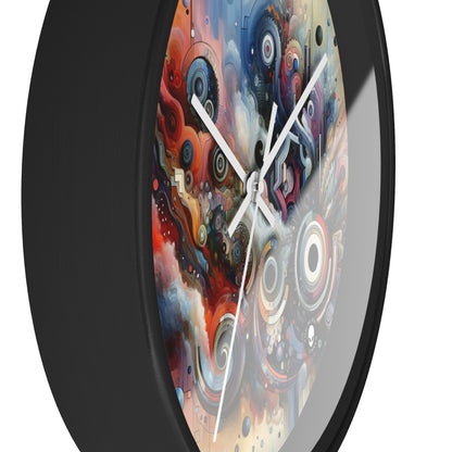 "Temporal Flux: A Surreal Journey through Abstract Shapes and Vibrant Colors" - The Alien Wall Clock Avant-garde Art