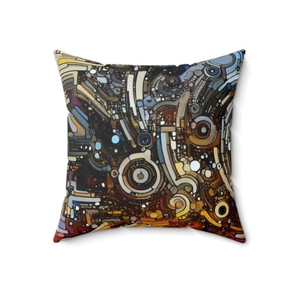 "Deconstructing Power: A Post-structuralist Exploration of Language"- The Alien Spun Polyester Square Pillow Post-structuralist Art