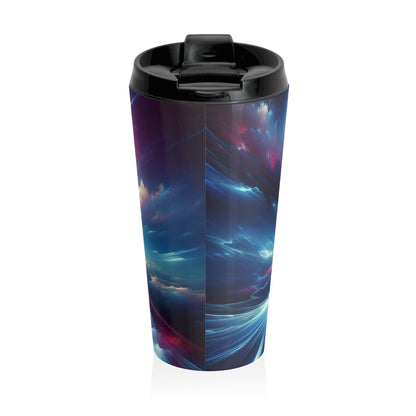 "Electricity In The Sky" - The Alien Stainless Steel Travel Mug Digital Art Style