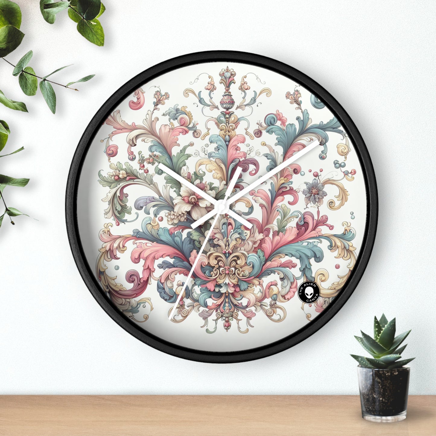 "Enchanted Elegance: A Rococo Garden Soirée" - The Alien Wall Clock Rococo