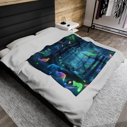 "Enchanted Rainbow Forest" - The Alien Velveteen Plush Blanket