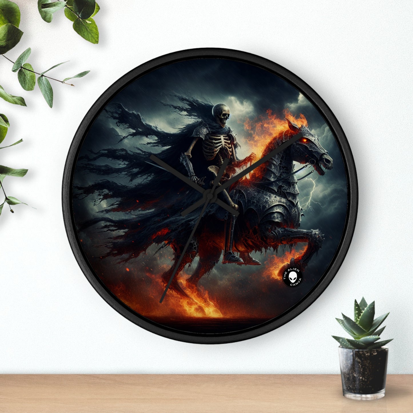 "Cavalry of the Night". - The Alien Wall Clock Gothic Art