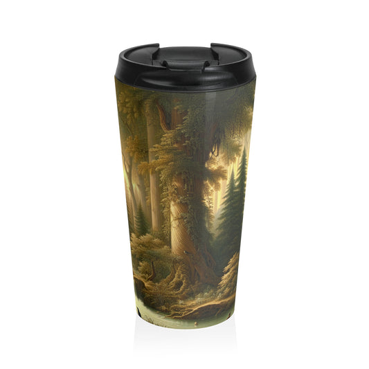 « Tranquil Forest Glen » – La tasse de voyage en acier inoxydable Alien