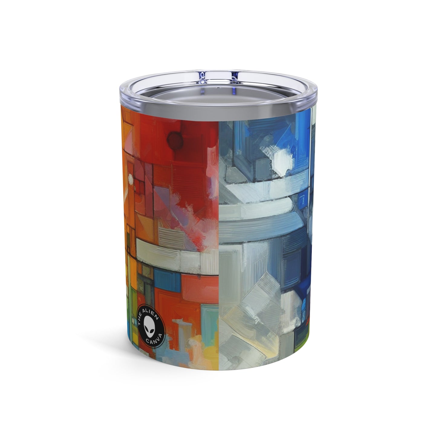 "Progrès optimiste : une œuvre d'art abstraite" - The Alien Tumbler 10oz Abstract Art