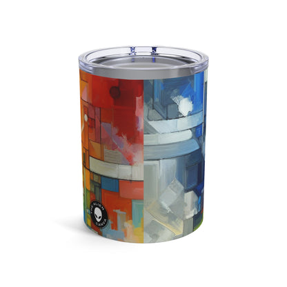 "Progrès optimiste : une œuvre d'art abstraite" - The Alien Tumbler 10oz Abstract Art