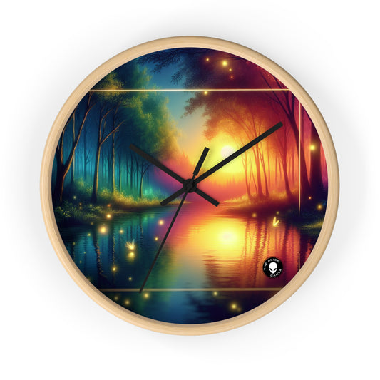 "Dusk Enchantment: A Magical Forest Scene" - The Alien Wall Clock