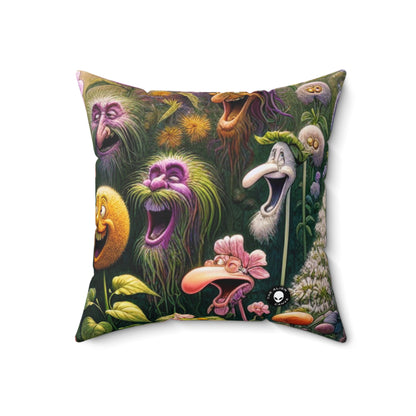 "The Talking Garden"- The Alien Spun Polyester Square Pillow