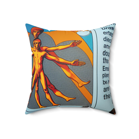 "Found Objects in Motion: A Fluxus Experiment"- The Alien Spun Polyester Square Pillow Fluxus
