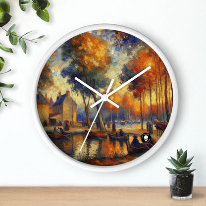 "Rainy Evening: A Post-Impressionist Cityscape" - The Alien Wall Clock Post-Impressionism