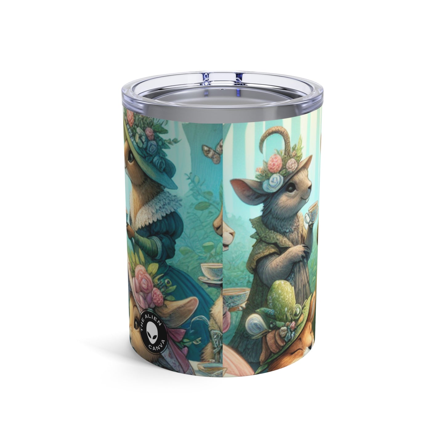 "Sombreros elegantes y tazas de té: una fiesta de té en el bosque" - Vaso Alien de 10 oz