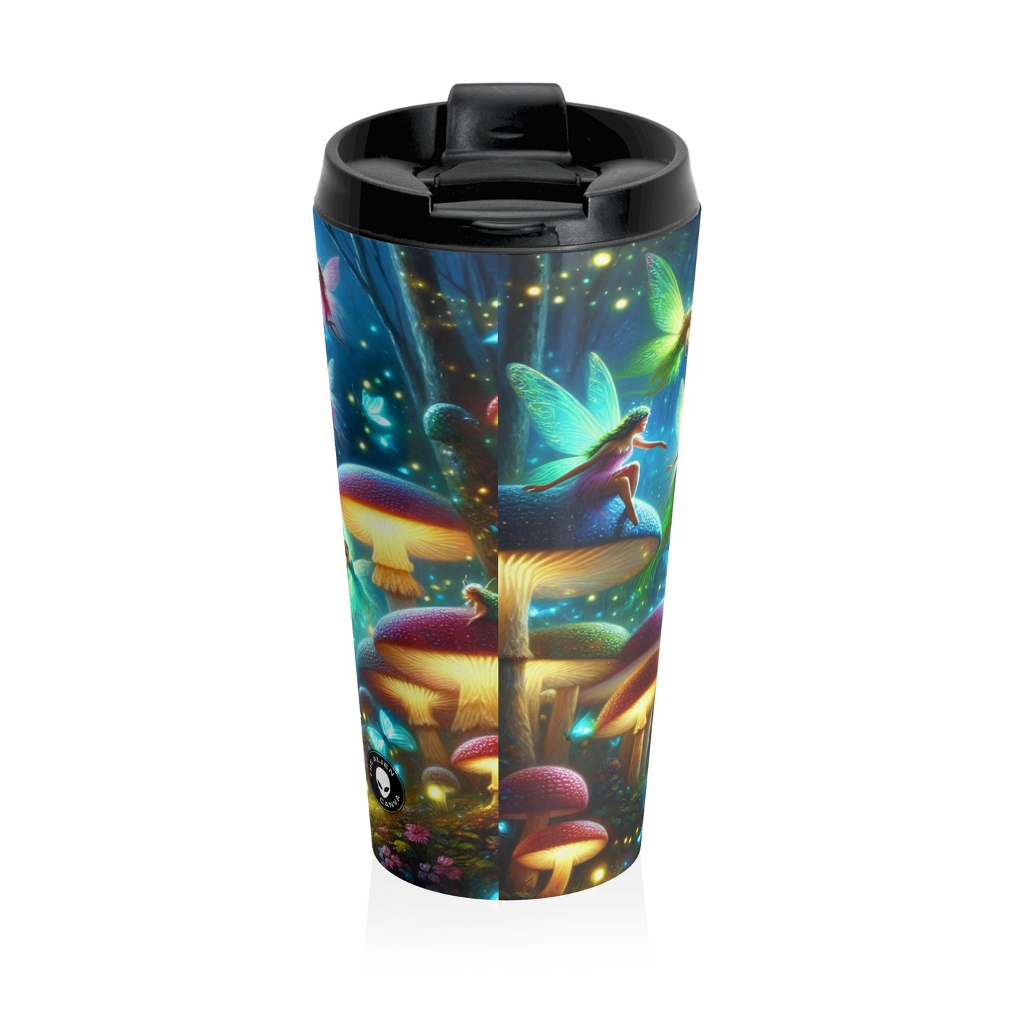 "Fairy Dance in the Glowing Forest" - The Alien Stainless Steel Travel Mug