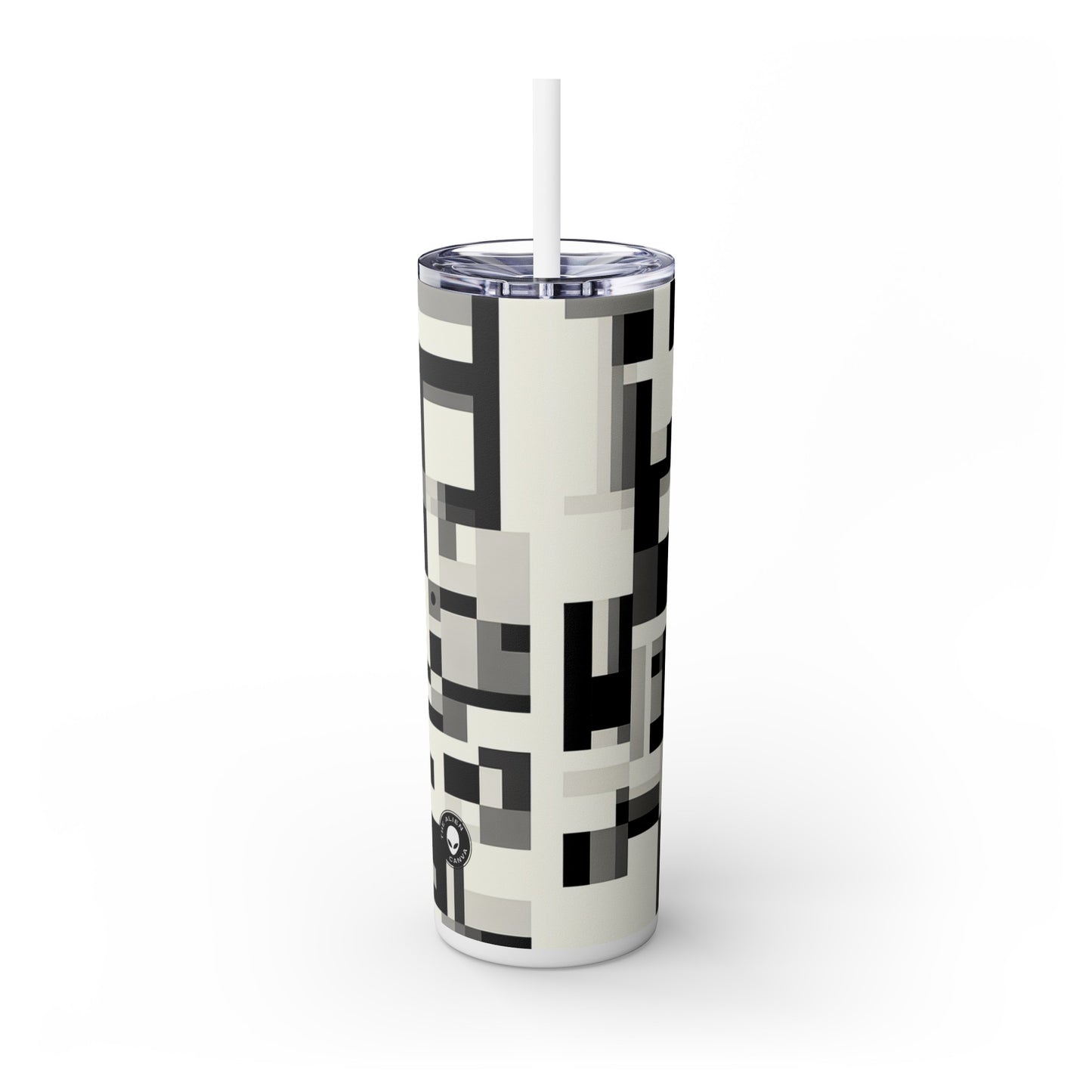 "Cityscape in Analytical Cubism" - The Alien Maars® Skinny Tumbler with Straw 20oz Analytical Cubism