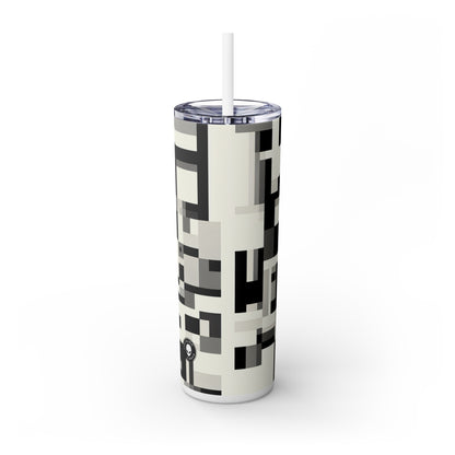 « Paysage urbain dans le cubisme analytique » - The Alien Maars® Skinny Tumbler avec paille 20oz Cubisme analytique