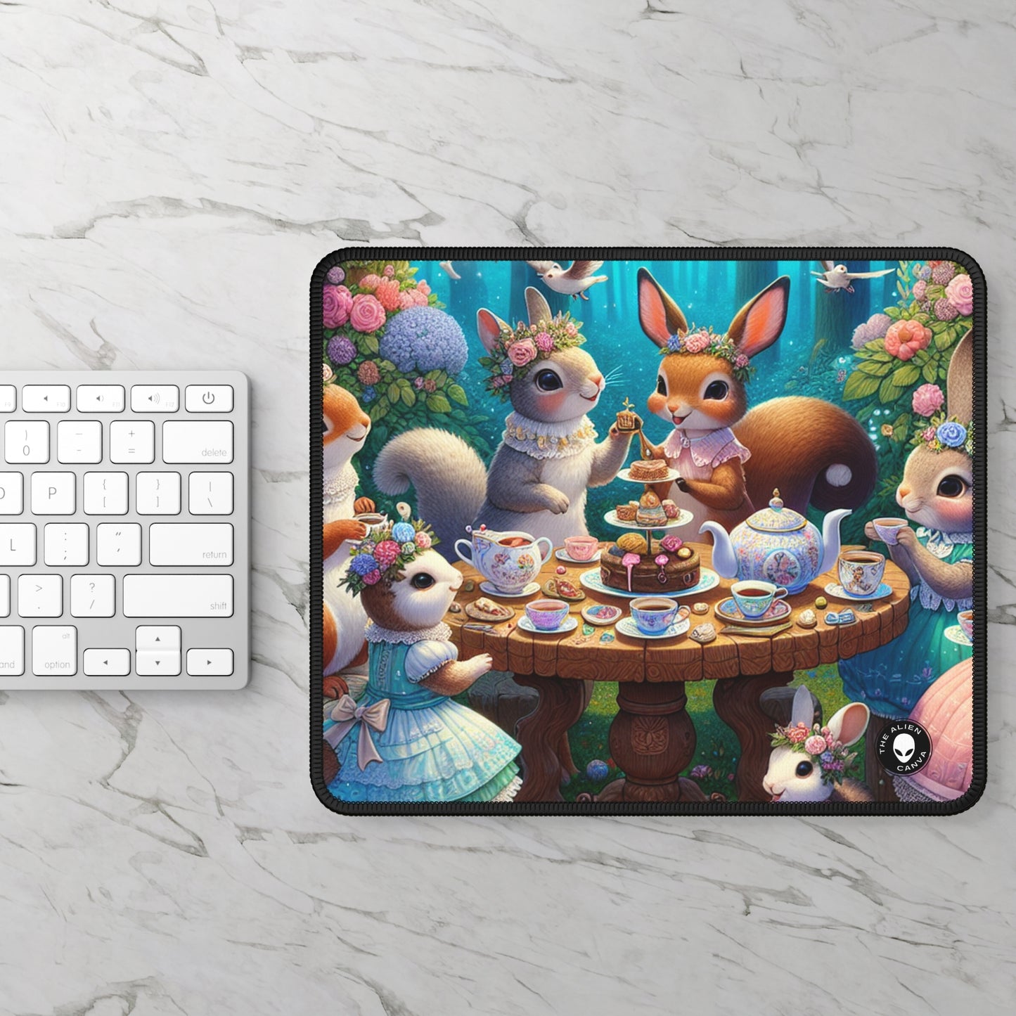 "Enchanted Tea Party in the Woodland Glade" - The Alien Gaming Mouse Pad