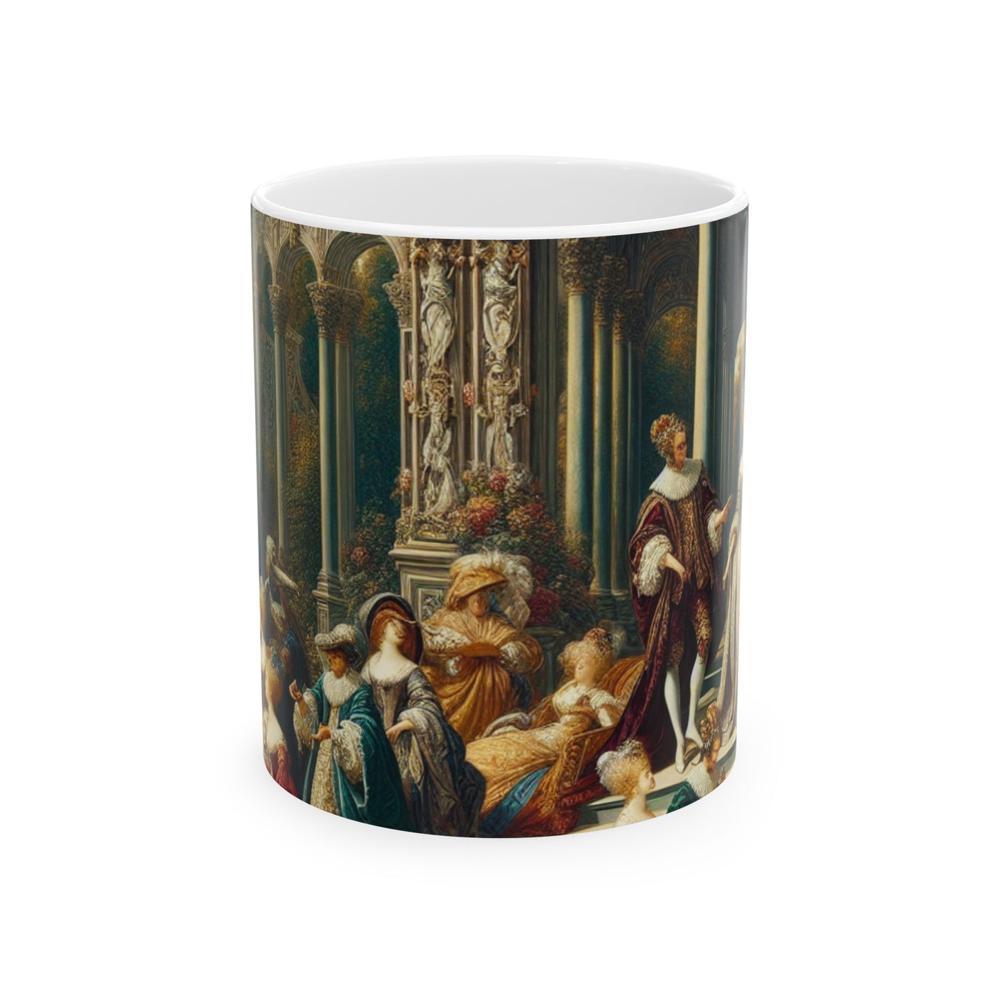 "Regal Elegance : Un portrait de jardin d'inspiration gothique" - La tasse en céramique Alien 11oz International Gothic