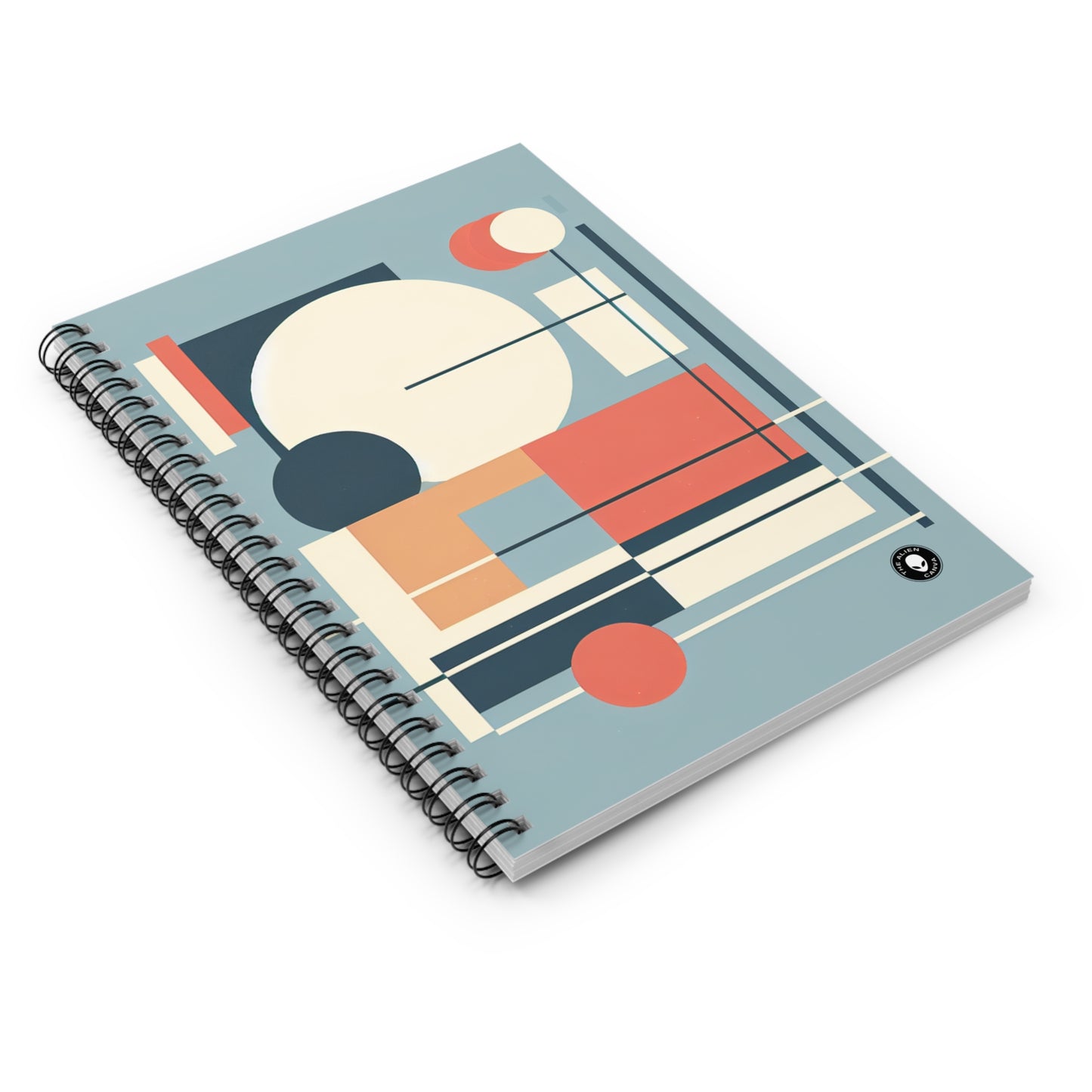 "Minimalistic Serenity: Tranquil Sunset Reflections" - The Alien Spiral Notebook (Ruled Line) Minimalism