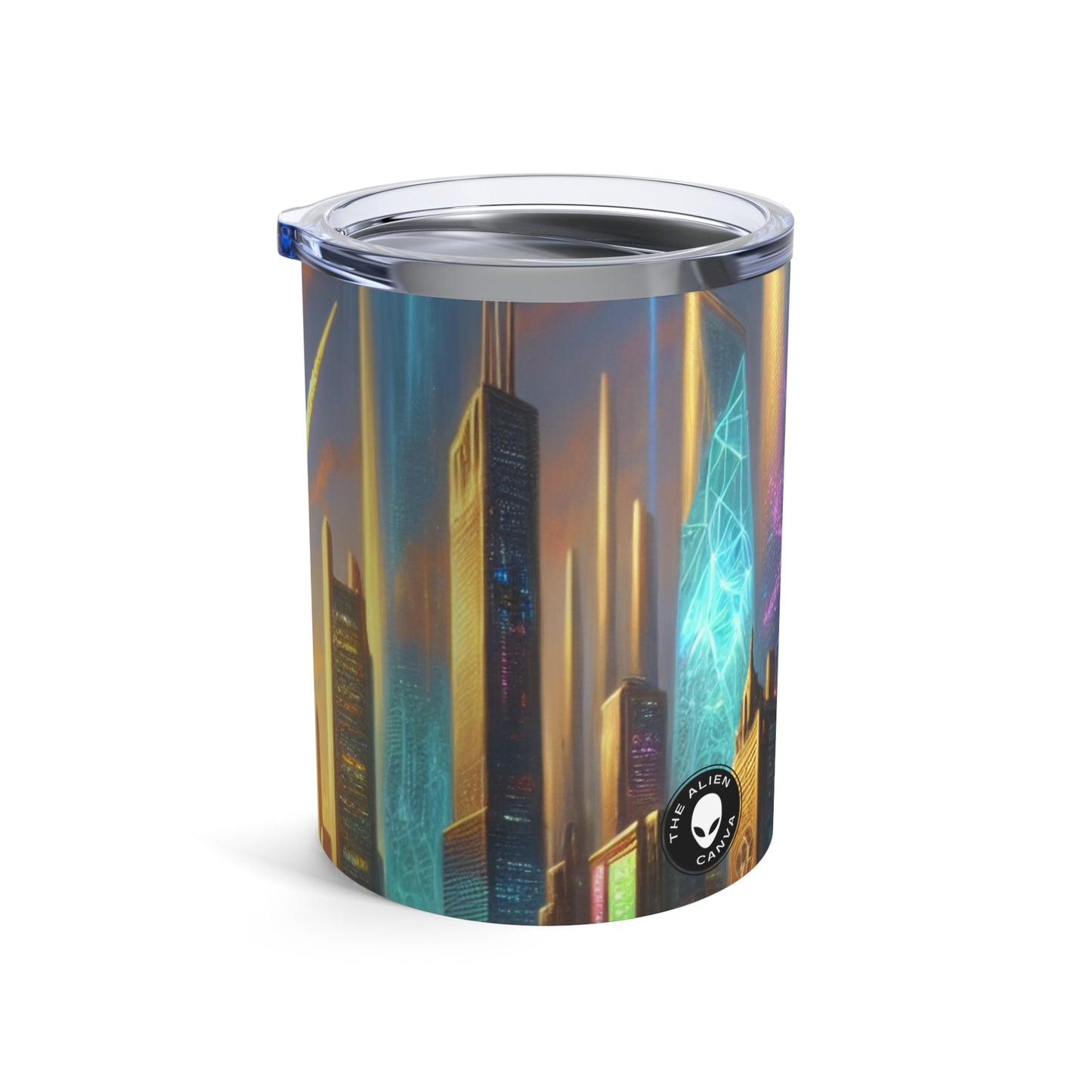 "Futuristic Fantasia: Mythical Being in the Metropolis" - The Alien Tumbler 10oz