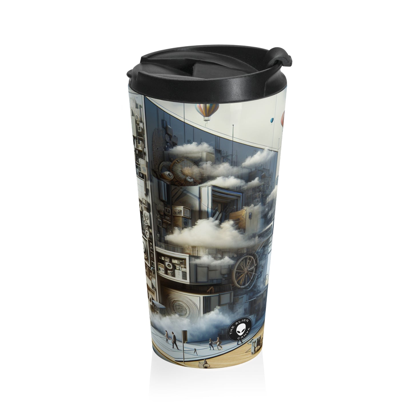 "Symbolic Transformations: Conceptual Realism in Everyday Objects" - The Alien Stainless Steel Travel Mug Conceptual Realism