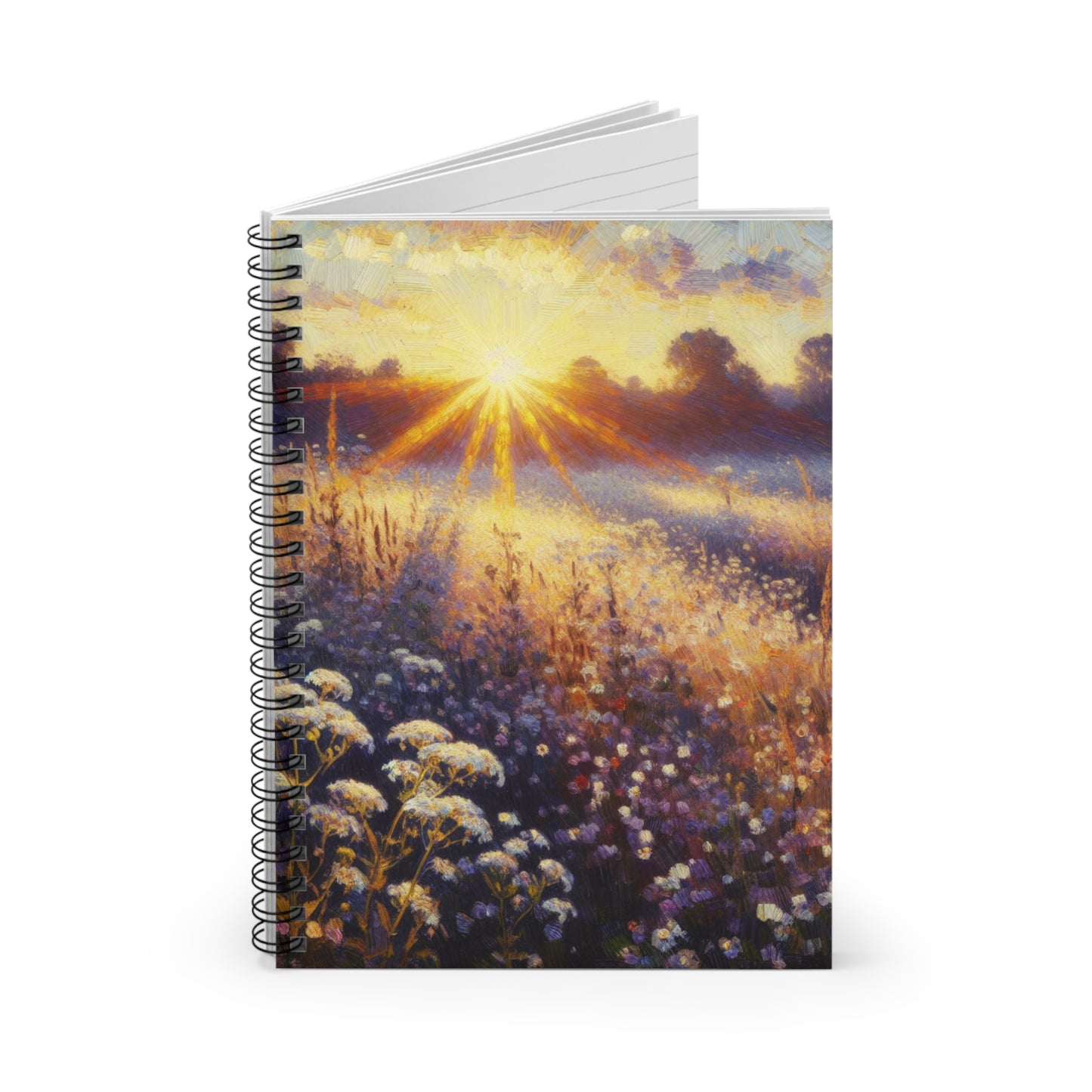 "Wildflower Sunrise" - Le carnet à spirale Alien (ligne lignée) Style impressionnisme