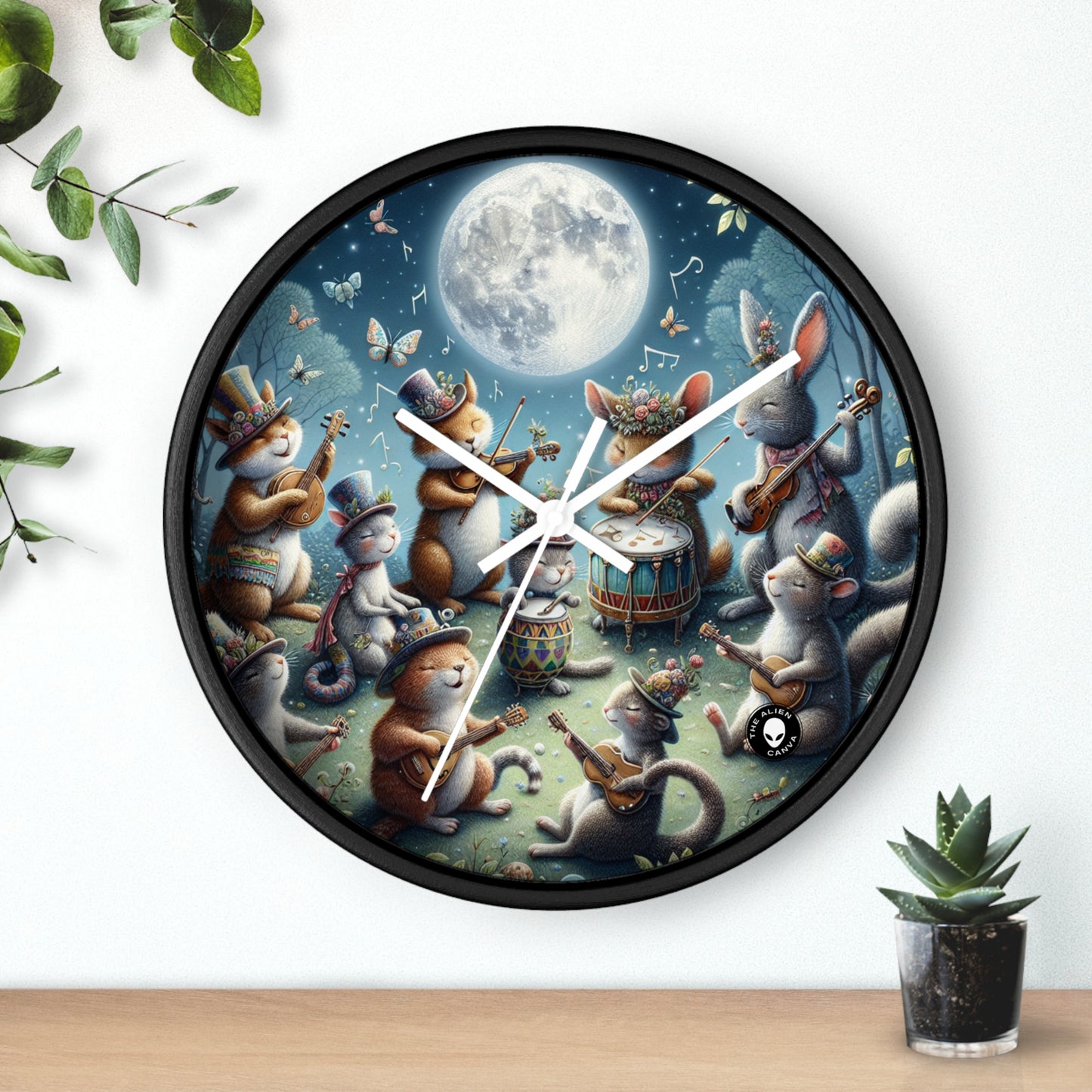 "Moonlit Melodies in the Enchanted Forest" - The Alien Wall Clock