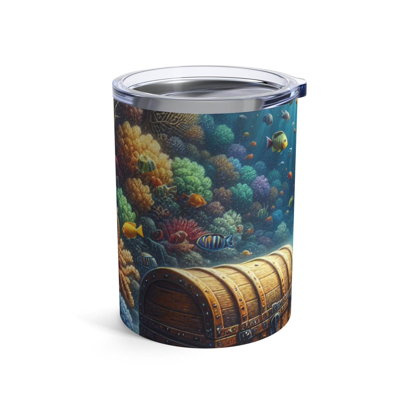 "Bajo las olas: tesoro en el arrecife de coral" - Vaso Alien de 10 oz