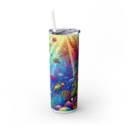 "Seaside Soiree: A Dance Party Under the Sea" - The Alien Maars® Skinny Tumbler with Straw 20oz