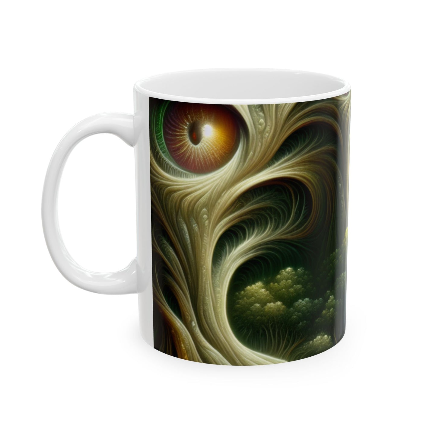 "Bosques Vigilantes: El Camino al Encanto" - Taza de Cerámica Extraterrestre 11oz