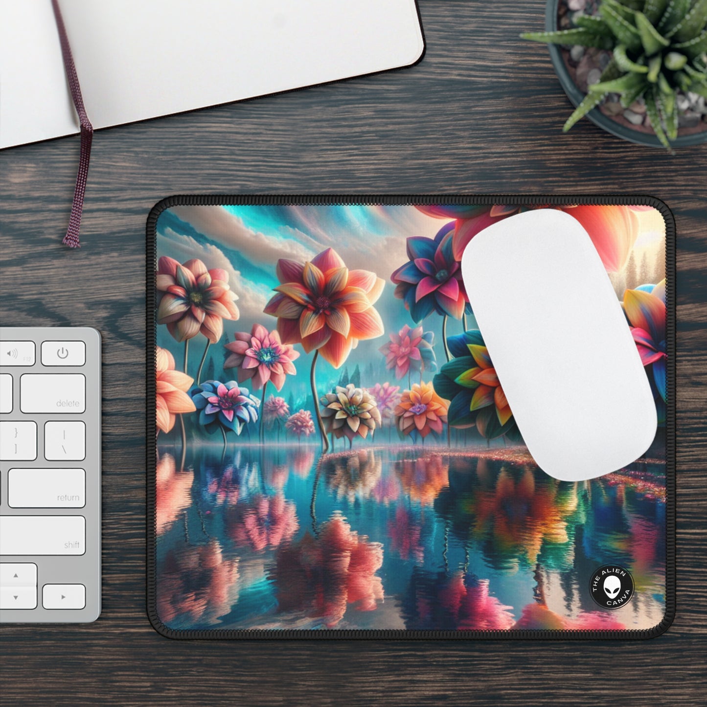 "Enchanted Waters: A Floral Dreamland" - The Alien Gaming Mouse Pad