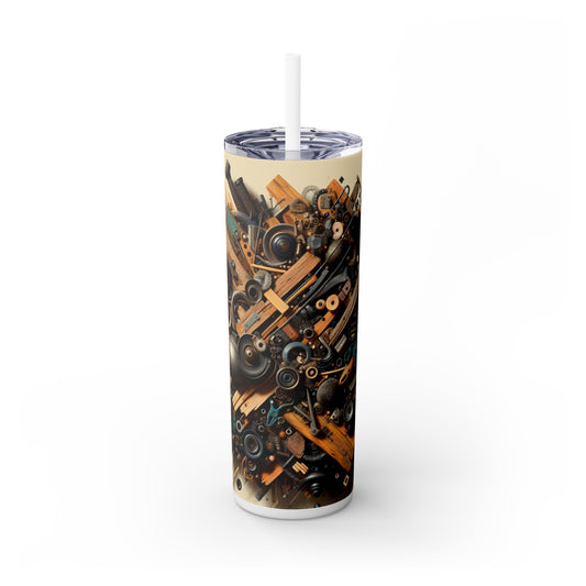 "Nature's Harmony: Assemblage Art with Found Objects" - The Alien Maars® Skinny Tumbler with Straw 20oz Assemblage Art