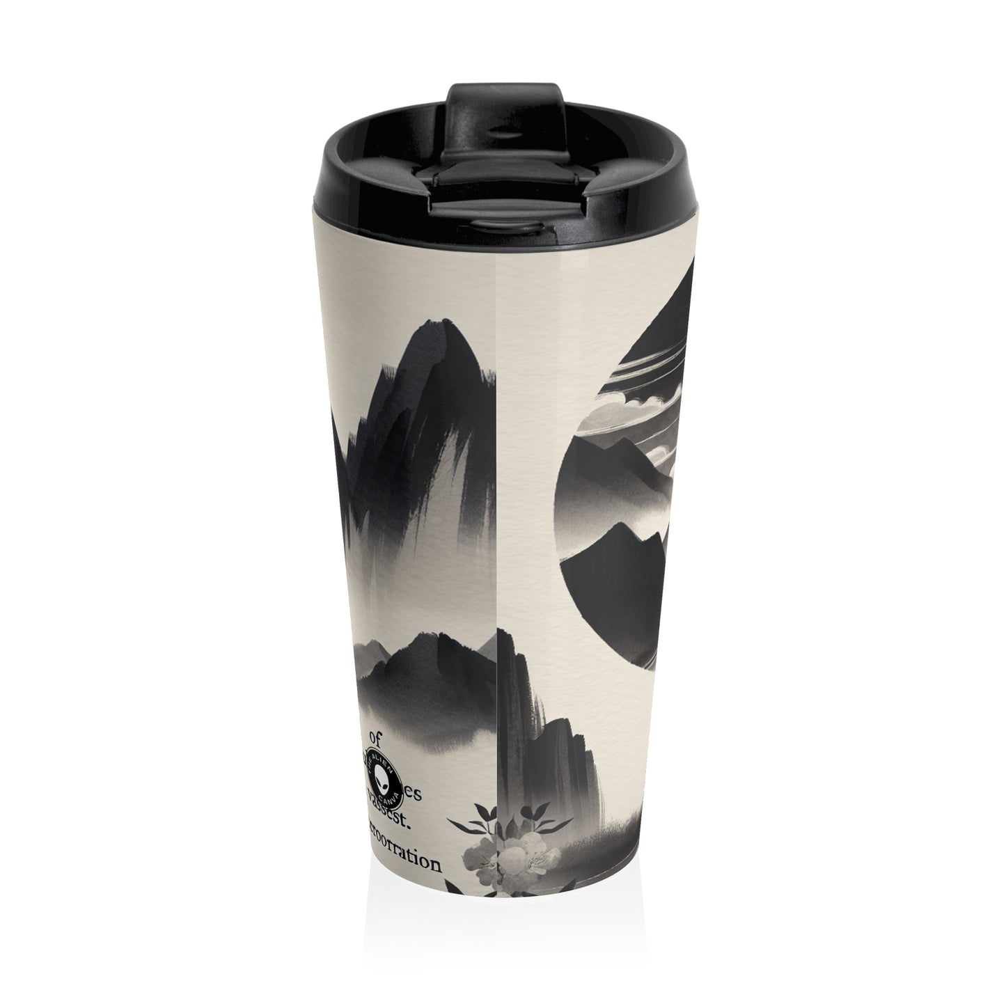 "Blossoms in the Breeze: A Tranquil Springtime Ink Wash Painting" - The Alien Stainless Steel Travel Mug Ink Wash Painting